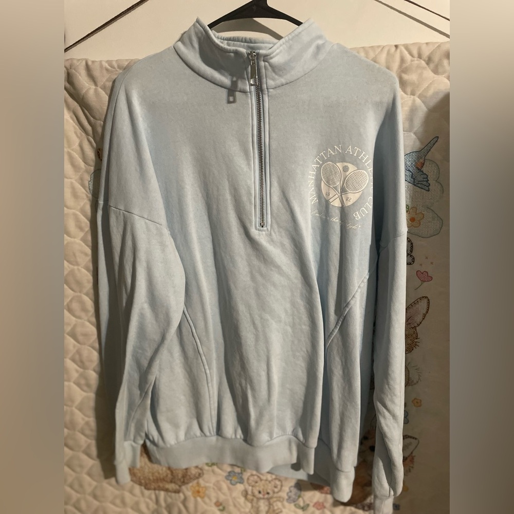 No Boundaries Sky Blue Zip-Up Sweater